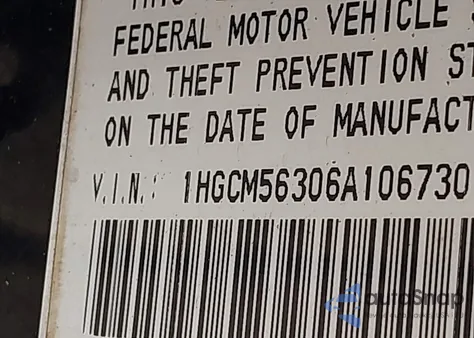2006 Honda Accord 2.4 Se z USA, uszkodzony, nr VIN 1HGCM56306A106730